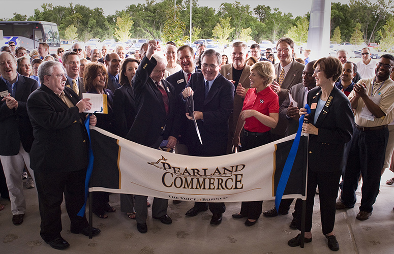 Photograph of UHCL at Pearland Ribbon Cutting.