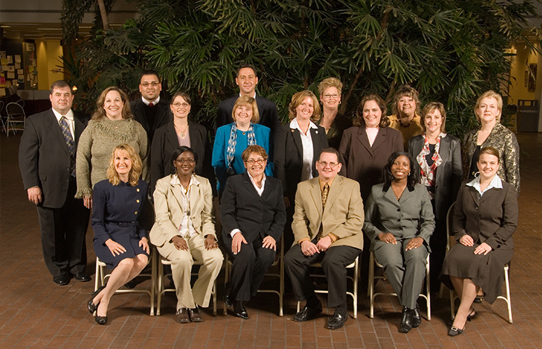 Photograph of UHCL's first doctoral graduating class.