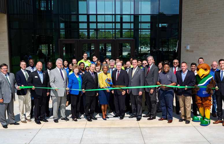 Photograph of UHCL Recreation and Wellness Ribbon Cutting Ceremony.